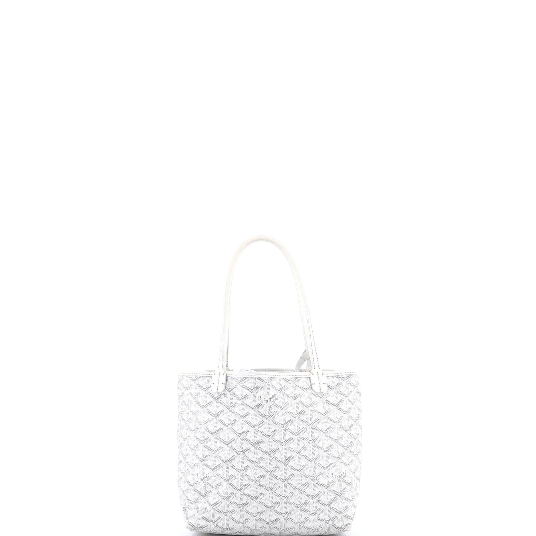 Pre-Owned Goyard Saint Louis Junior Tote Coated Canvas, Alternate, color, White