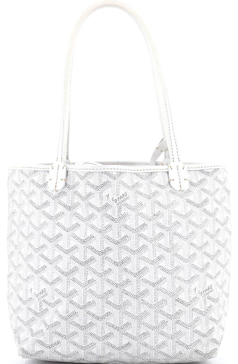 Pre-Owned Goyard Saint Louis Junior Tote Coated Canvas, Alternate, color, White