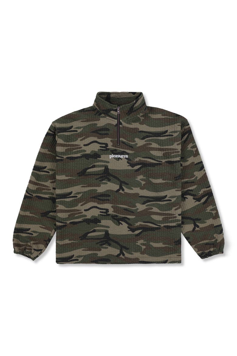Textured Camo Quarter Zip Pullover, Main, color, CAMO