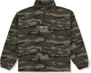 PLEASURES Textured Camo Quarter Zip Pullover