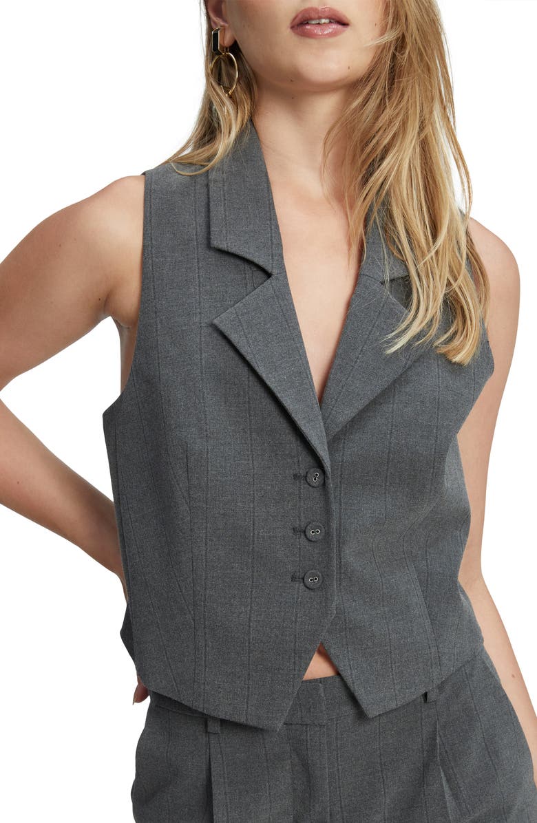 Bardot Rumour Pinstripe Notched Lapel Vest, Alternate, color,