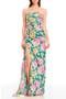 Lulu Metallic Floral Strapless Gown