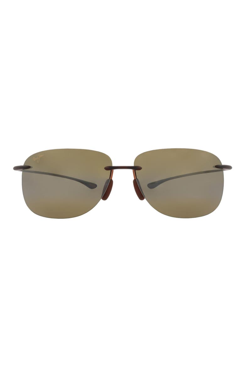 Hikina 62mm Gradient Polarized Oversize Shield Sunglasses, Main, color, ROOTBEER ROOTBEER BRONZE