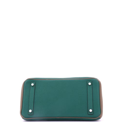Pre-owned Hermes Hermes Birkin Handbag Bicolor Togo With Brushed Palladium Hardware 30 In Green