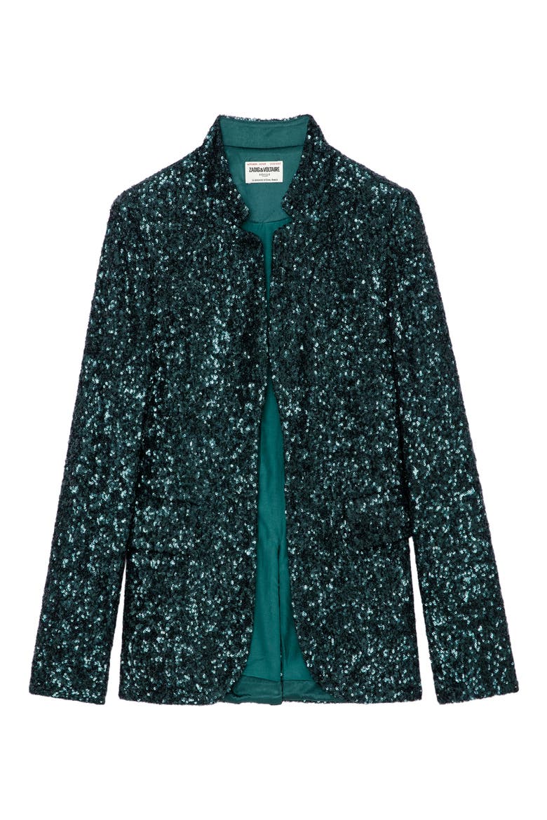 Very Sequin Jacket, Alternate, color, PEACOCK