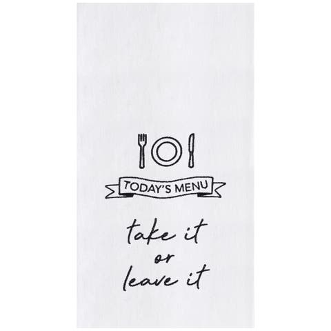 27" x 18" Today's Menu Kitchen Embroidered Hand Towel