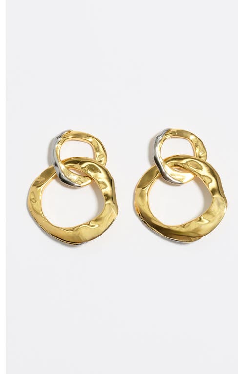 Bimba Y Lola Two-tone Textured Earrings In Gold