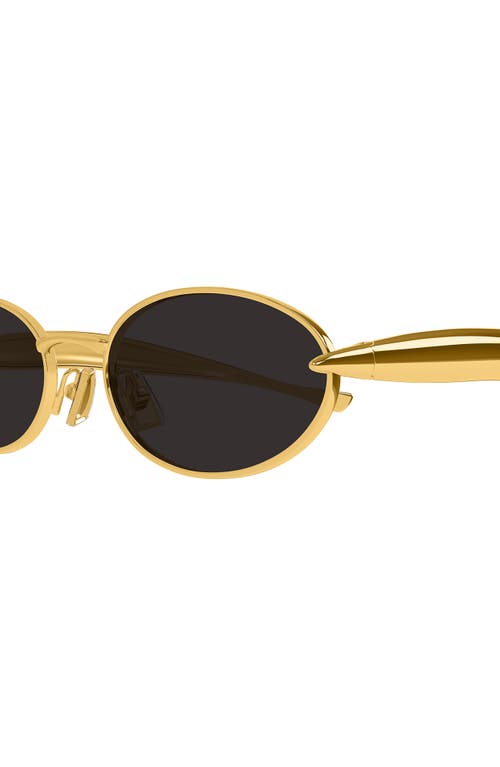 Bottega Veneta Sardine Logo Engraved Metal Sunglasses In Gold