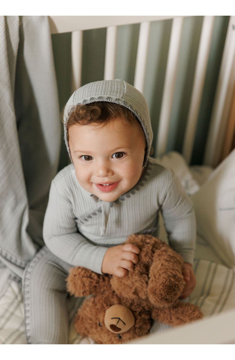 Ely's & Co. Whip Stitch Collection - Footie + Bonnet, Alternate, color, Blue