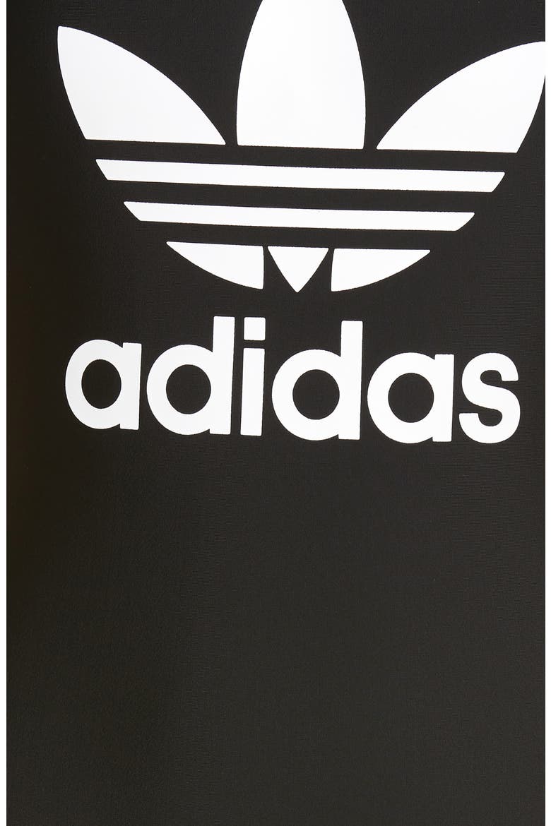 adidas Tricot One-Piece Swimsuit, Alternate, color, BLACK