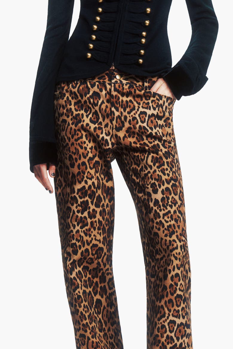 Leopard Denim Jeans, Alternate, color, HONEY MULTI