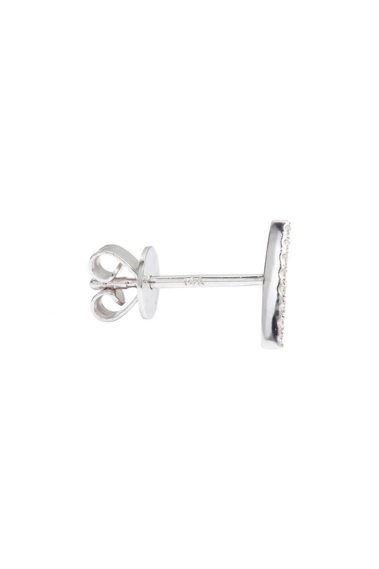 Curved Diamond Bar Earrings, Alternate, color, WHITE