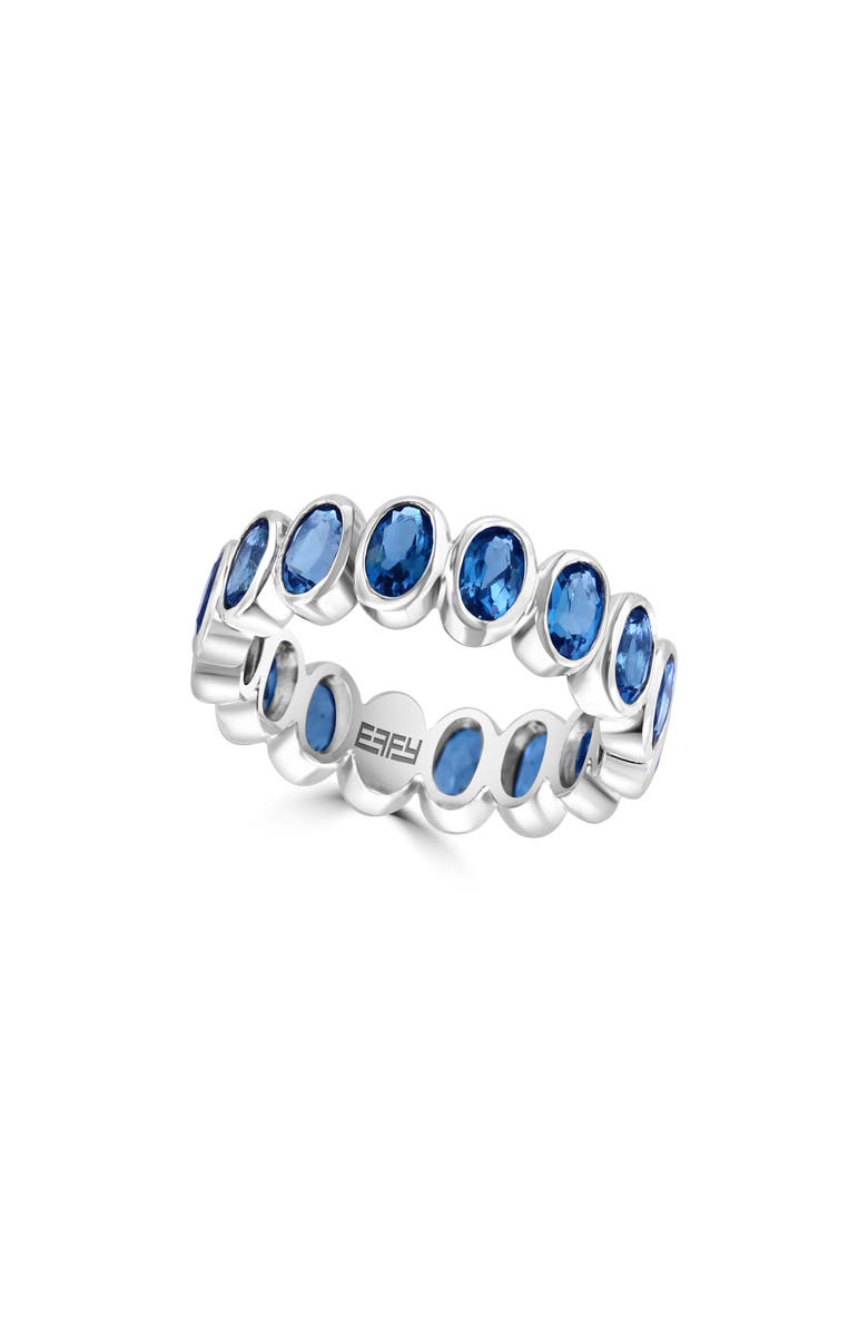 EFFY 14K White Gold London Blue Topaz Eternity Ring, Main, color, 