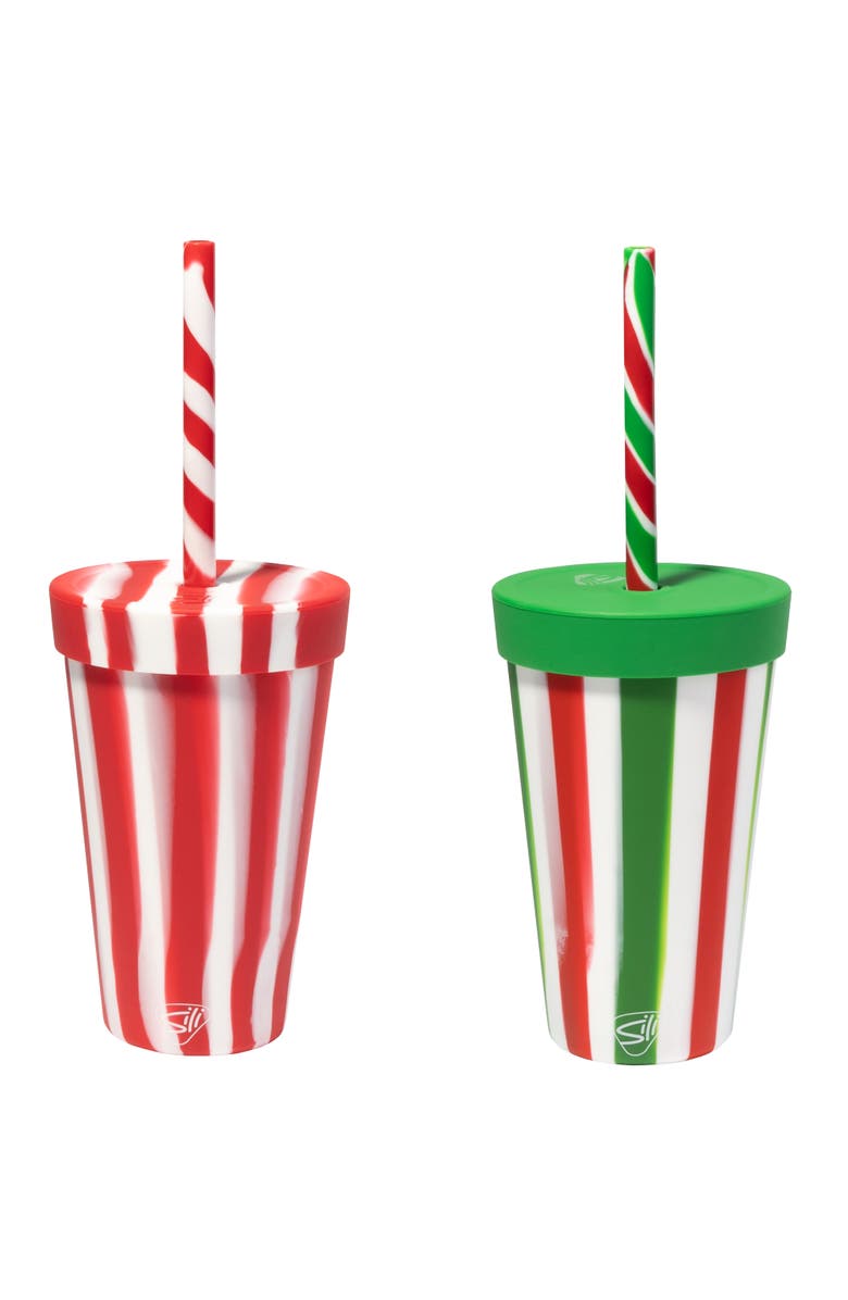 Silipint Silicone 16oz Straw Tumbler, Main, color, Multicolored