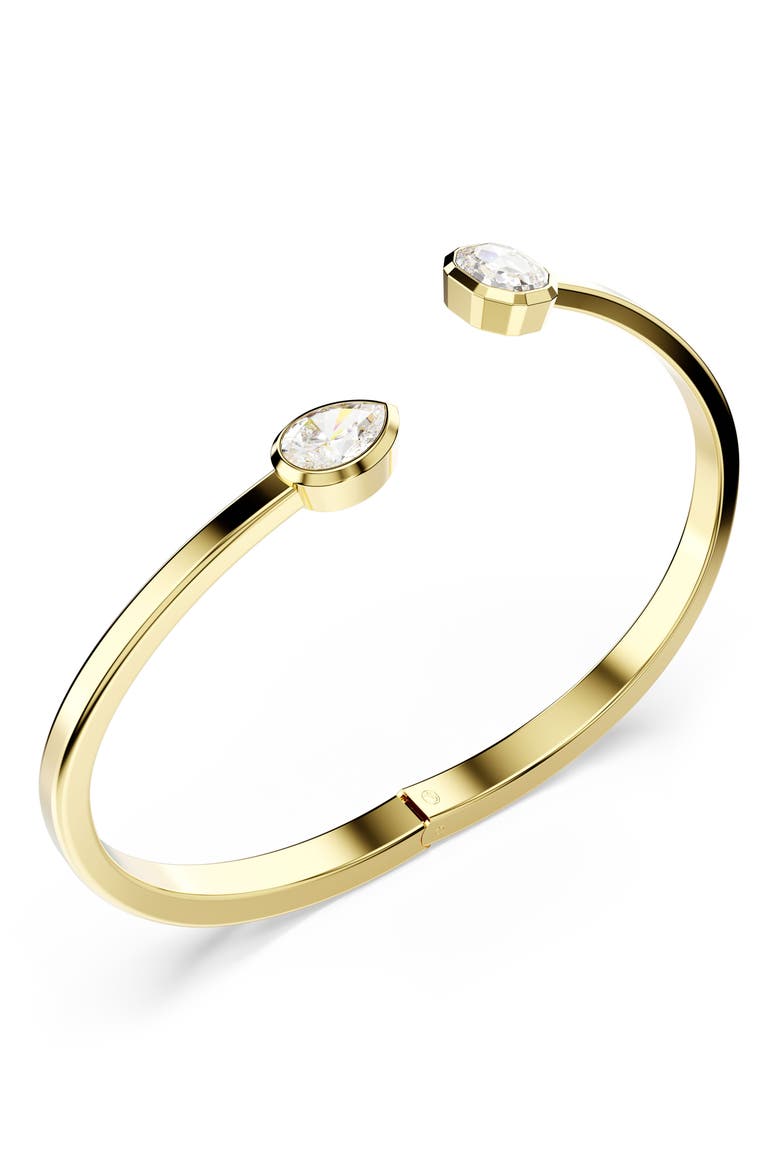 Imber Open Bangle Bracelet, Alternate, color, WHITE/GOLD