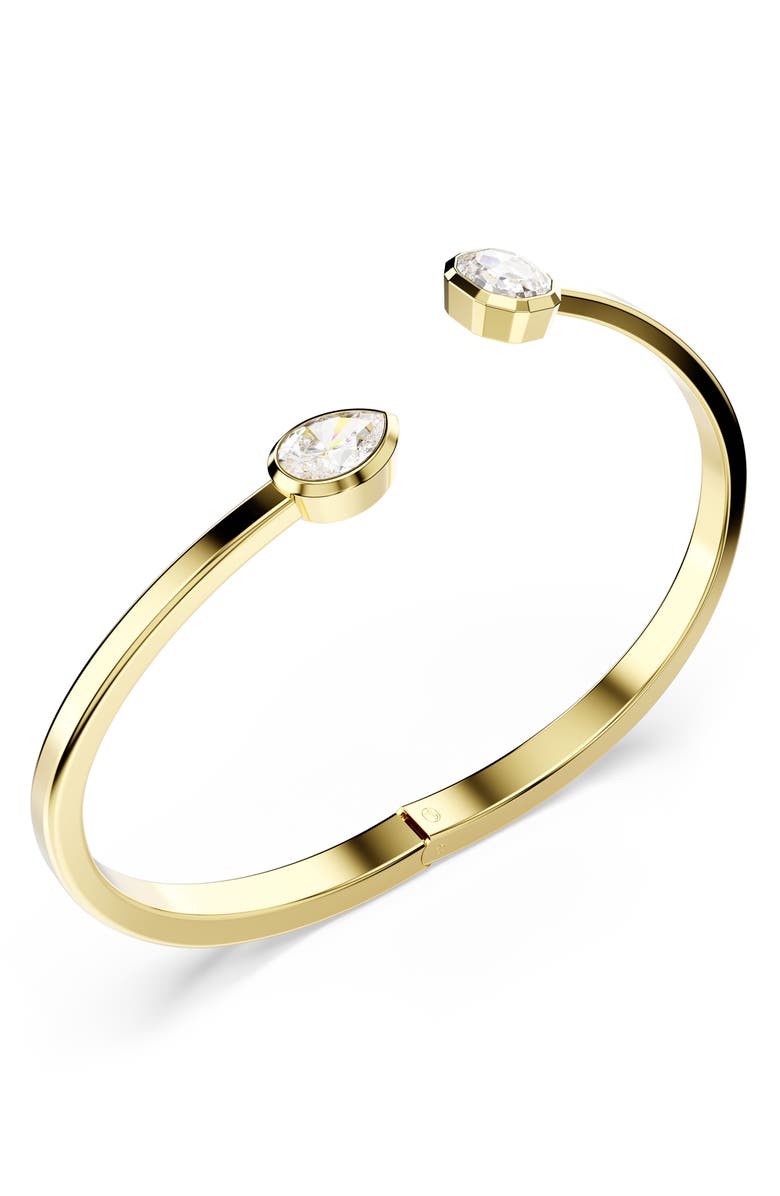 Swarovski Imber Open Bangle Bracelet, Alternate, color, White/Gold