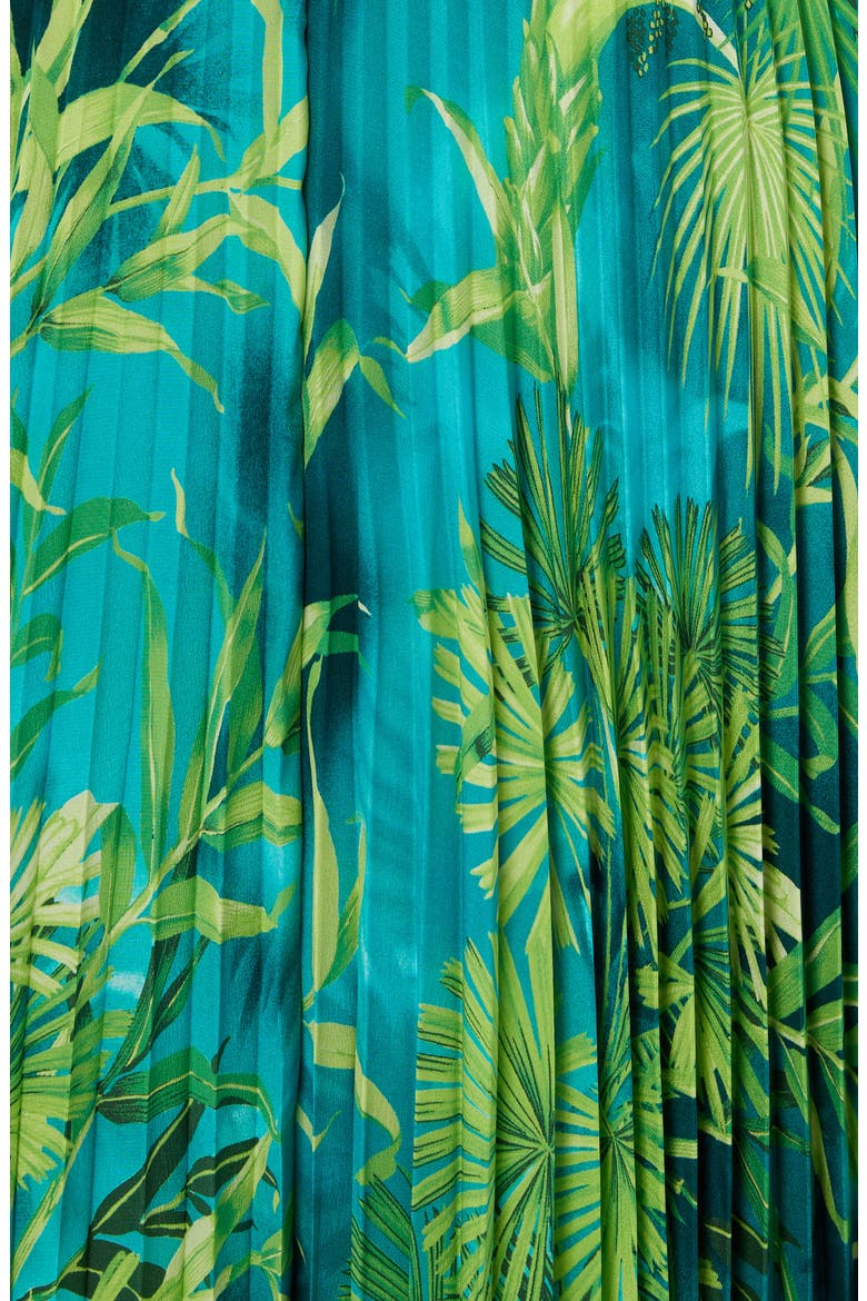 Jungle Print Pleated Midi Skirt, Alternate, color, GREEN AND PRINT