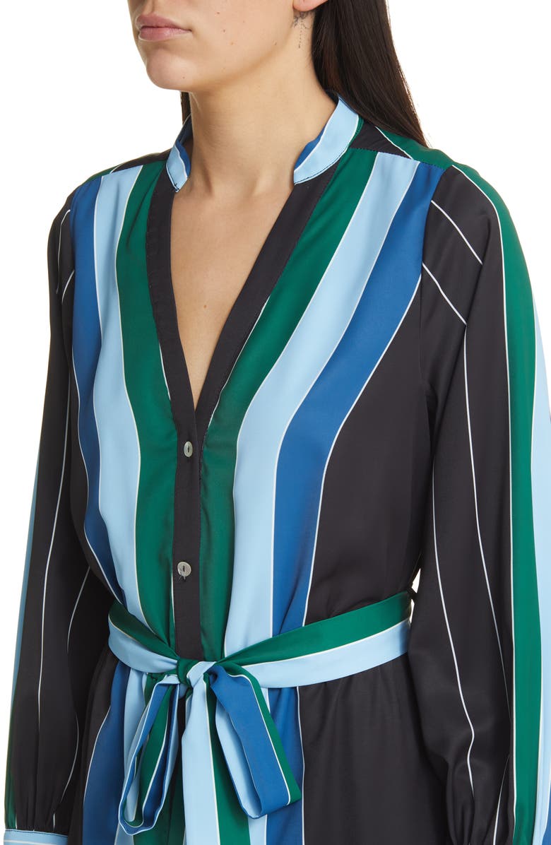 CIEBON Carmine Stripe Elbow Sleeve Shirtdress, Alternate, color, Navy Multi