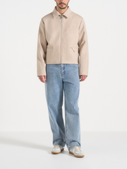 Manière De Voir Amir Boxy Hatched Harrington Jacket
