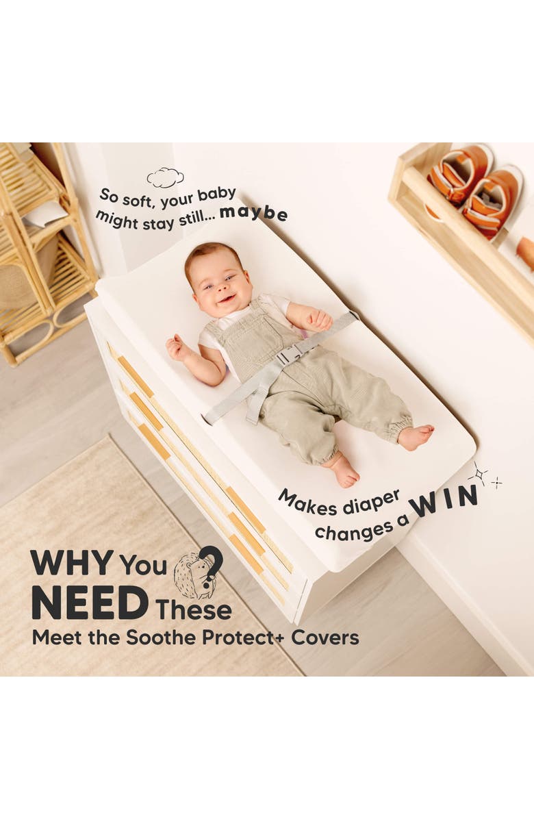 KeaBabies 2-Pack Soothe [Protect+] Waterproof Changing Pad Covers, Alternate, color, Soft White