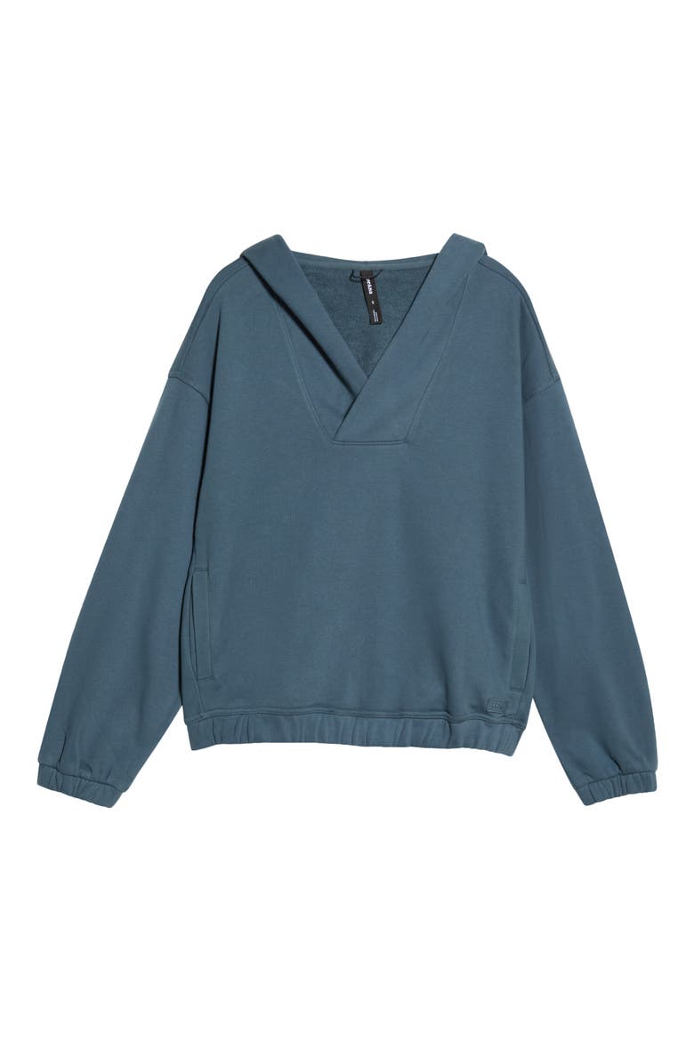 Dreamterry V-Neck Hoodie, Alternate, color, GREY BLUE