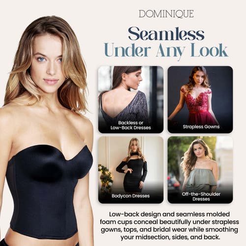 Dominique Intimates Ariel Low Back Hidden Underwire Convertible Strapless Longline Bra In Blue