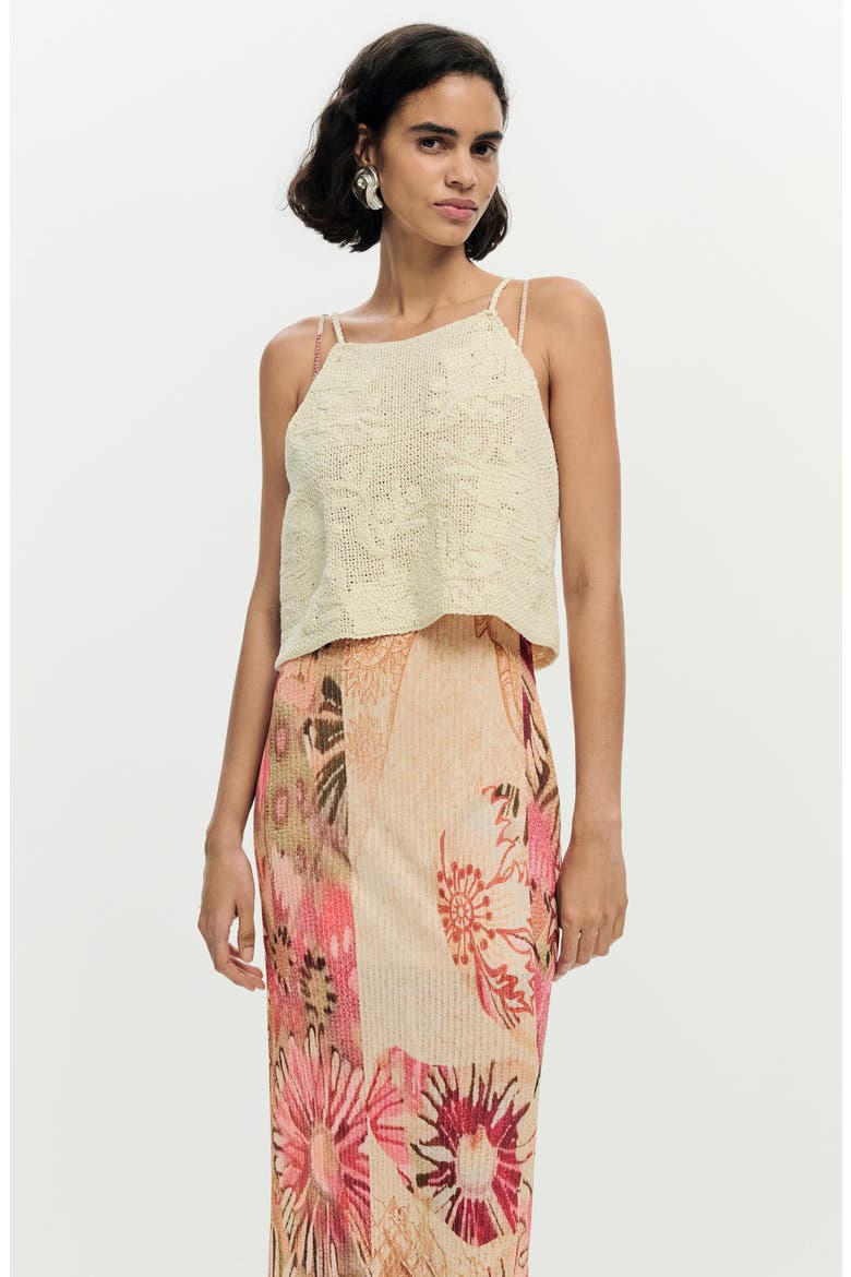 Sleeveless Midi Dress, Alternate, color, WHITE