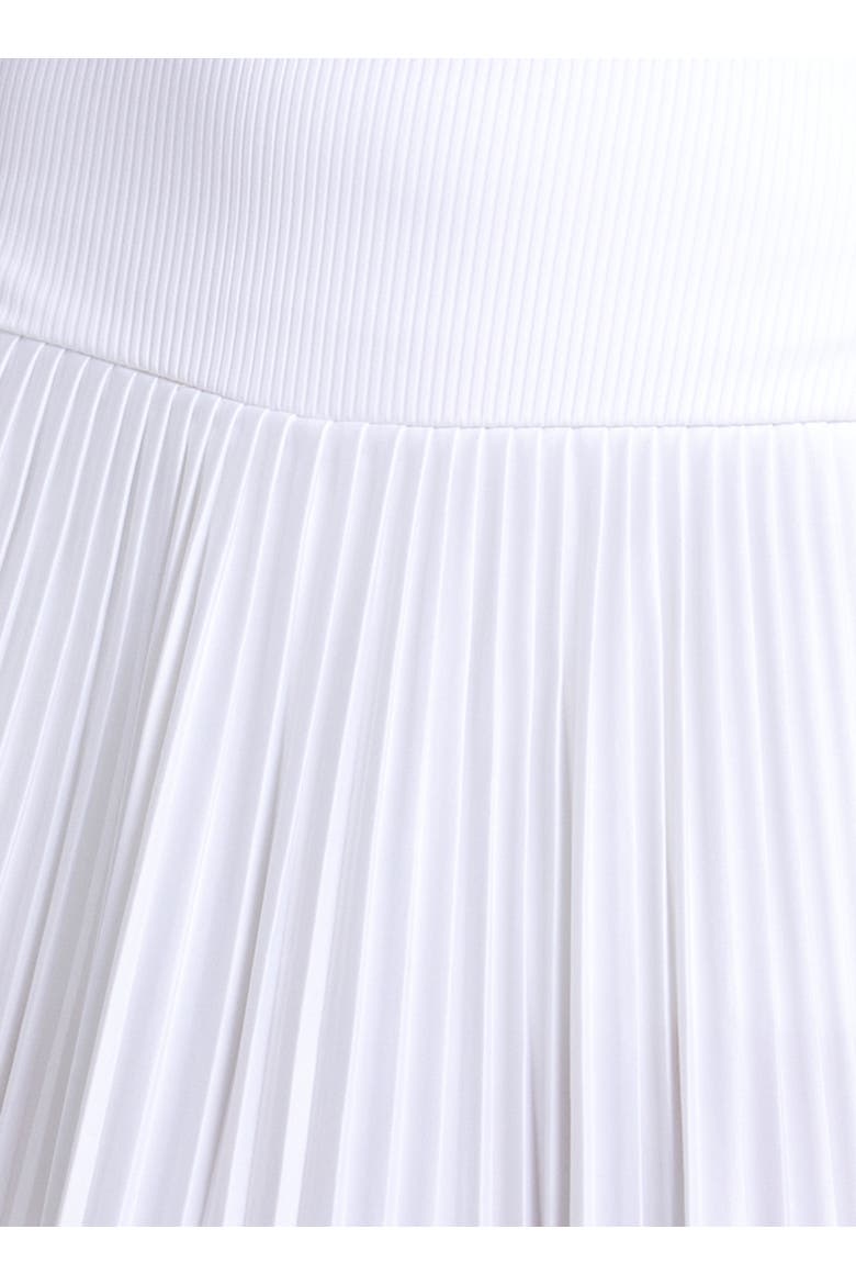Racer Rib Pleated Skirt, Alternate, color, White