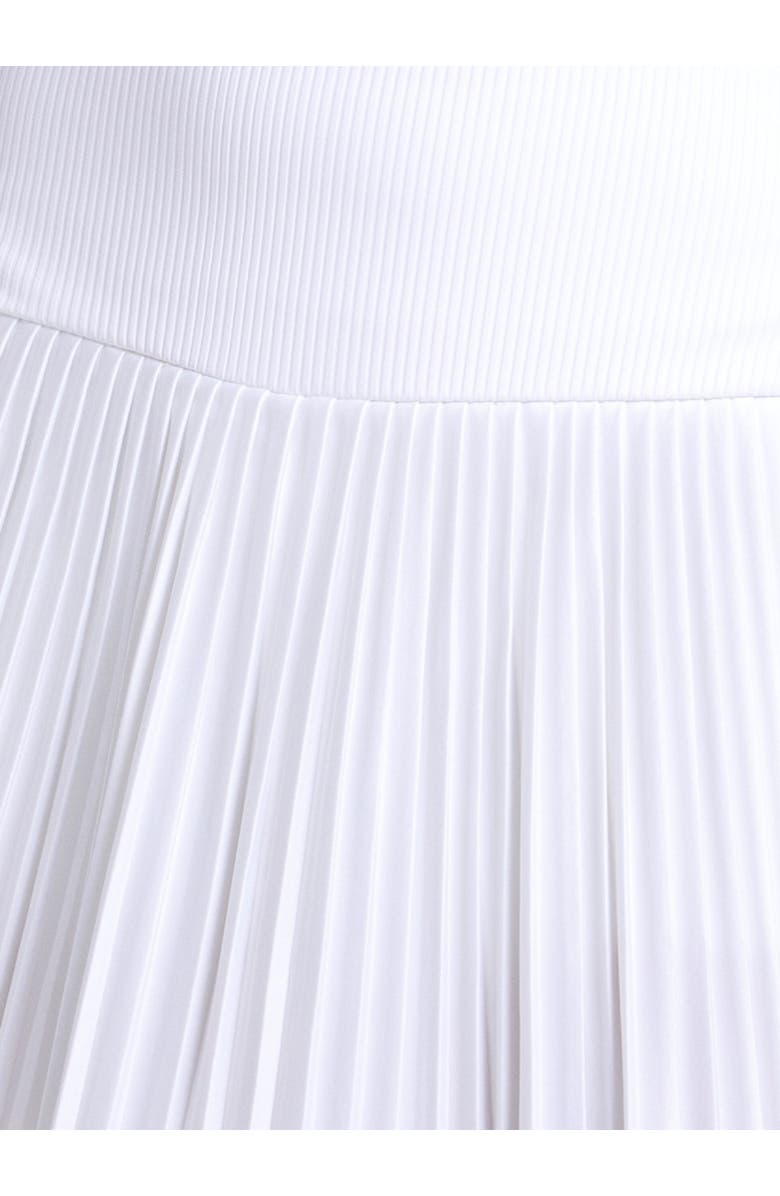 Lucky in Love Racer Rib Pleated Skirt, Alternate, color, White