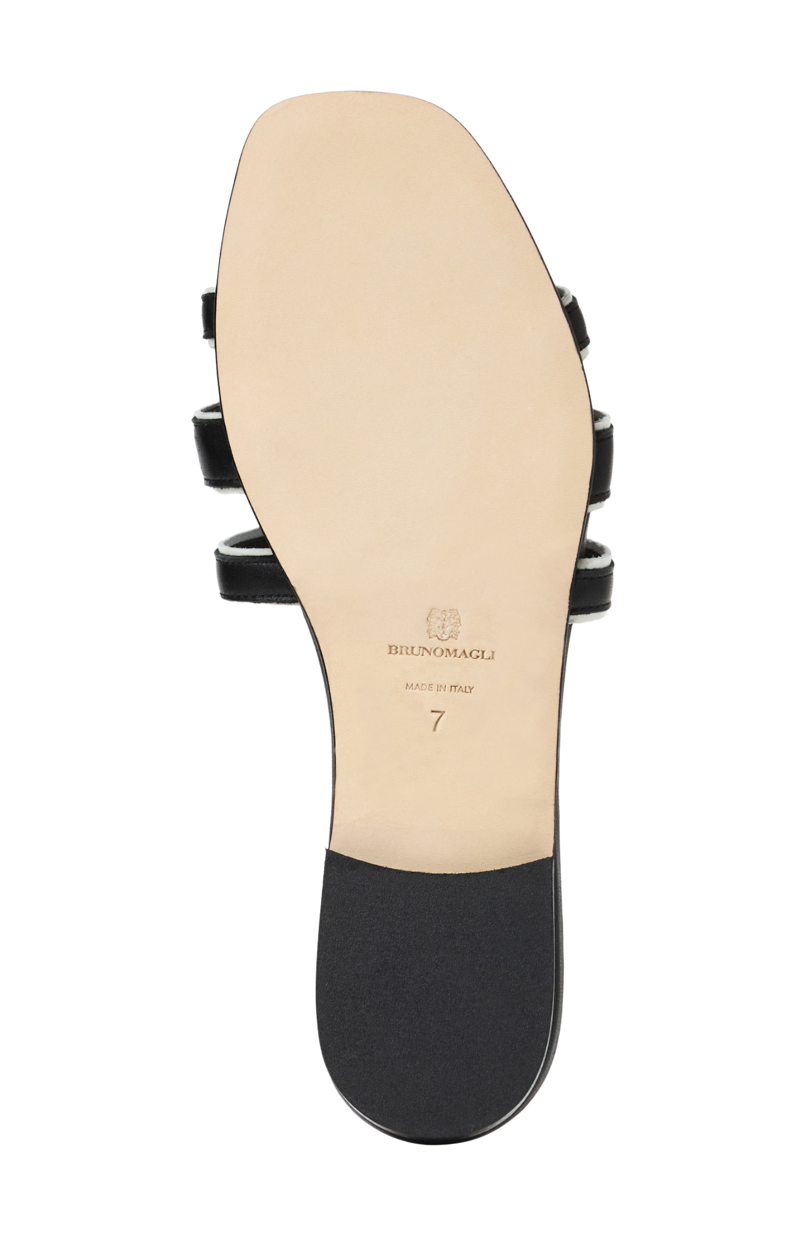 Bruno Magli Flore Slide Sandal, Alternate, color, Black Nappa/ Bone