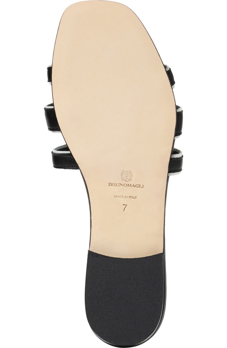 Bruno Magli Flore Slide Sandal, Alternate, color, Black Nappa/ Bone