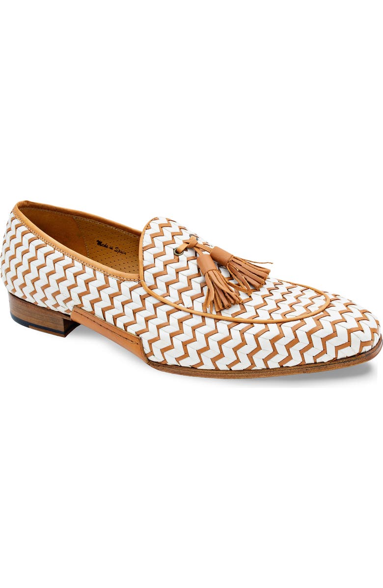 Mezlan Santa Tassel Bit Woven Leather Loafer, Main, color,
