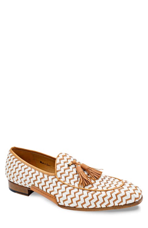 Santa Tassel Bit Woven Leather Loafer (Men)