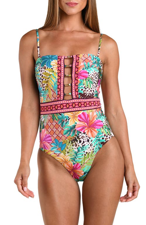 Sunshine 79 Paradise Heat Jewel Cutout One-piece Swimsuit In Multi