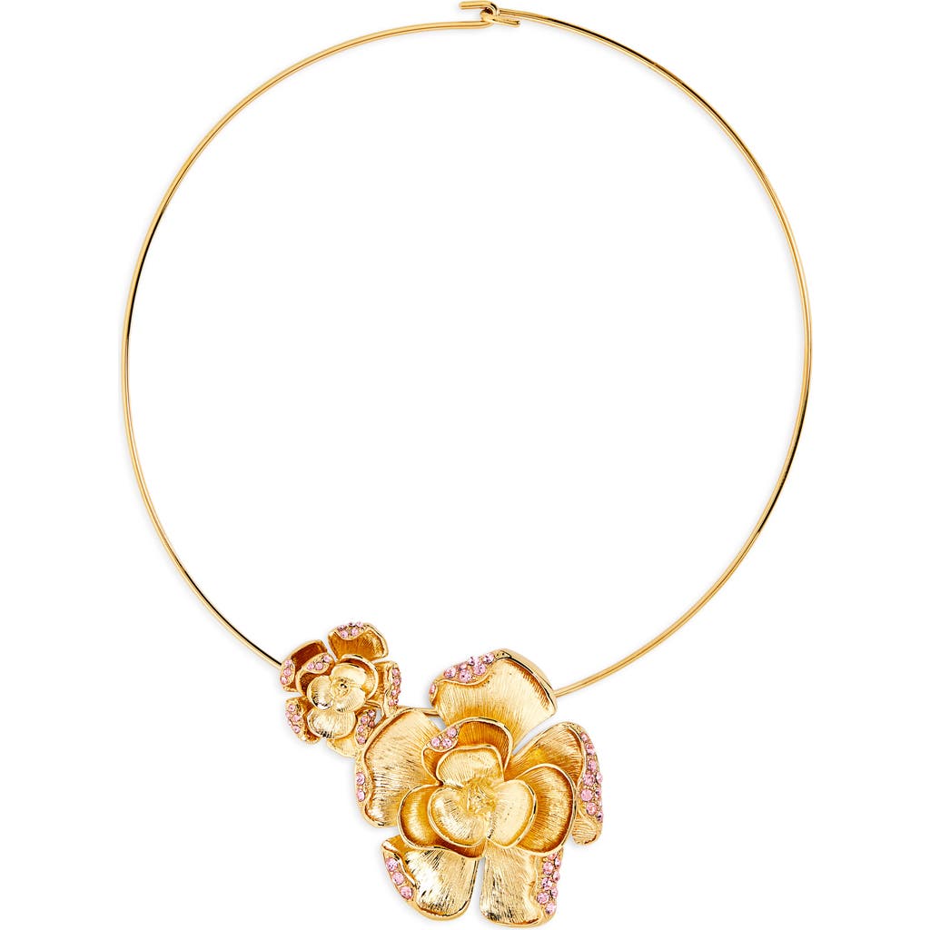 Oscar De La Renta Double Rose Necklace In Rose