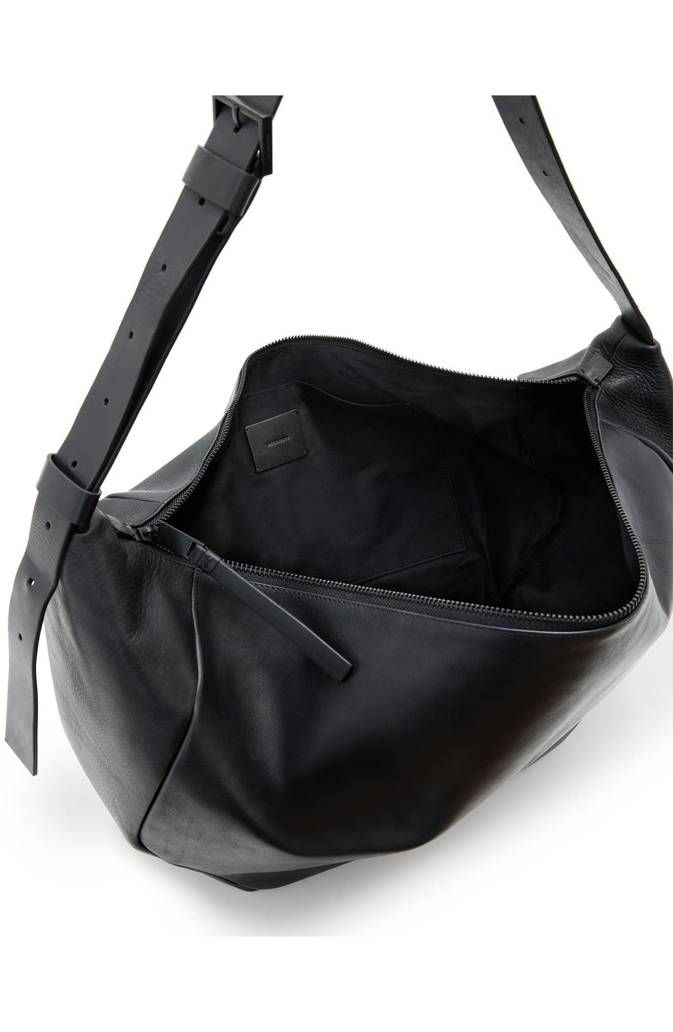 AllSaints Madea Oversize Leather Shoulder Bag, Alternate, color, 