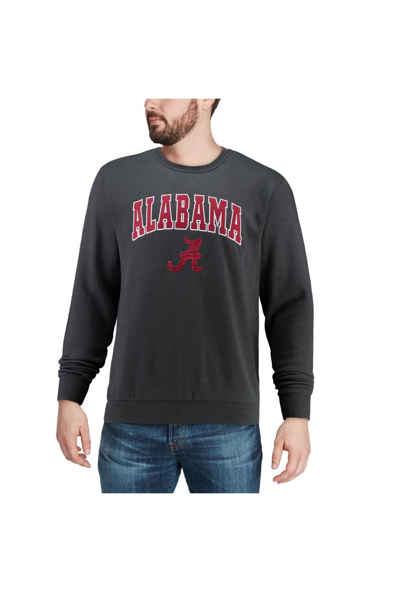 Men's Colosseum Charcoal Alabama Crimson Tide Arch & Logo Crew Neck Sweatshirt, Alternate, color, Charcoal