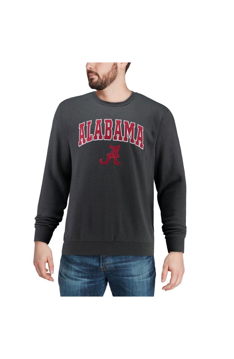 COLOSSEUM Men's Colosseum Charcoal Alabama Crimson Tide Arch & Logo Crew Neck Sweatshirt, Alternate, color, Charcoal