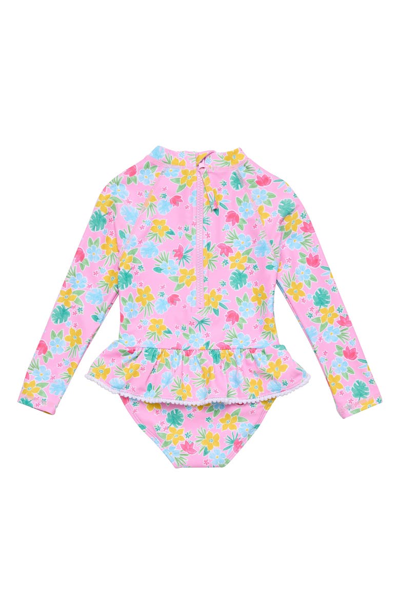 Snapper Rock Buttercup Skirted UPF 50+ Long Sleeve One-Piece Swimsuit, Alternate, color, Yellow