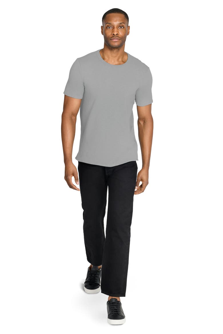 Asher Black Slub Stretch Cotton & Modal T-Shirt, Alternate, color, GREY