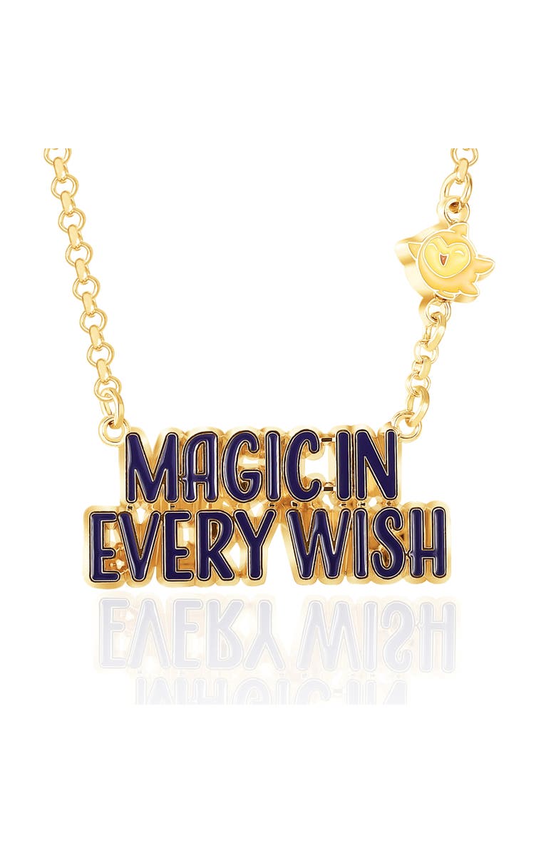 Disney Flash-Plated Magic in Every Wish Necklace, 16" + 3", Main, color, Gold