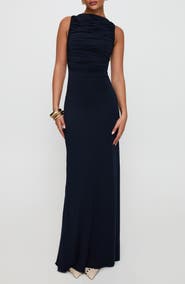 Princess Polly Undeniable Ruched Back Cutout Sheath Gown