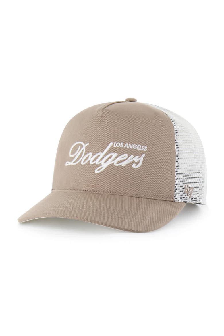 Men's '47  Brown Los Angeles Dodgers Foundational Mesh Hitch Adjustable Hat, Alternate, color, Brown