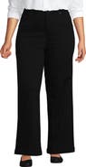 Lands' End Plus Size High Rise 5 Pocket Wide Leg Chino Pants