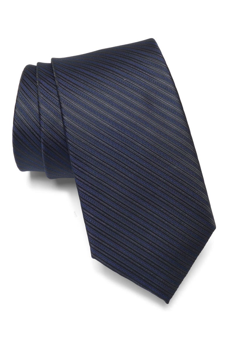 Striped Tie, Main, color, NAVY