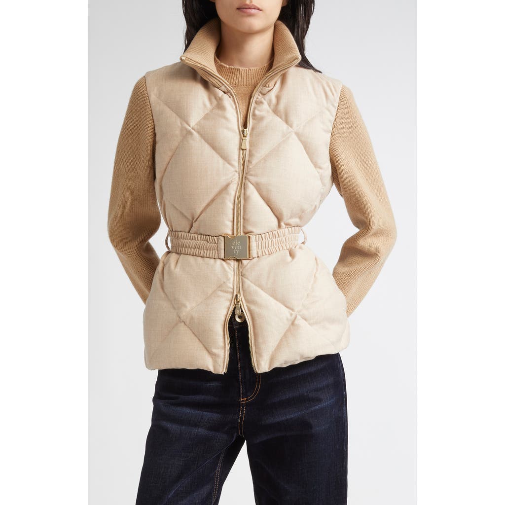 Eleventy Diamond Quilted Down Jacket In Brown