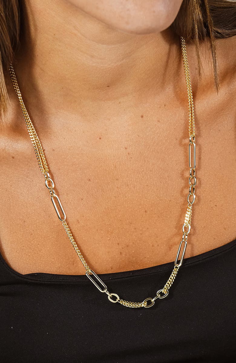 Sterling Forever Rowena Chain Link Necklace, Alternate, color, Gold