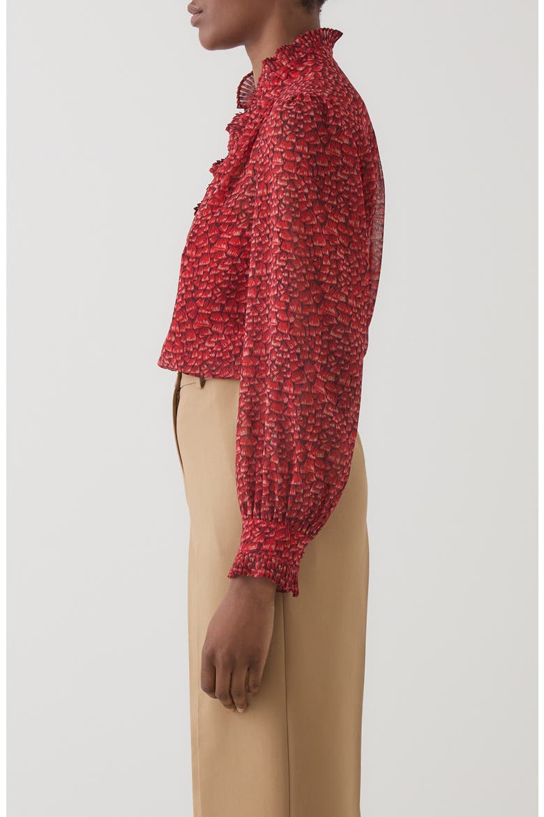 Suzette Pleat Top, Alternate, color, RED