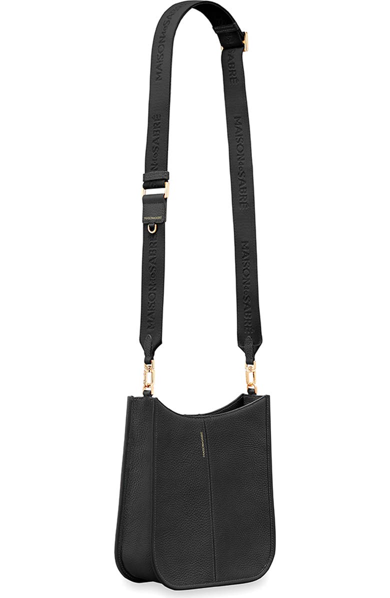 MAISON de SABRÉ Leather Saddle Bag, Alternate, color, Black Caviar