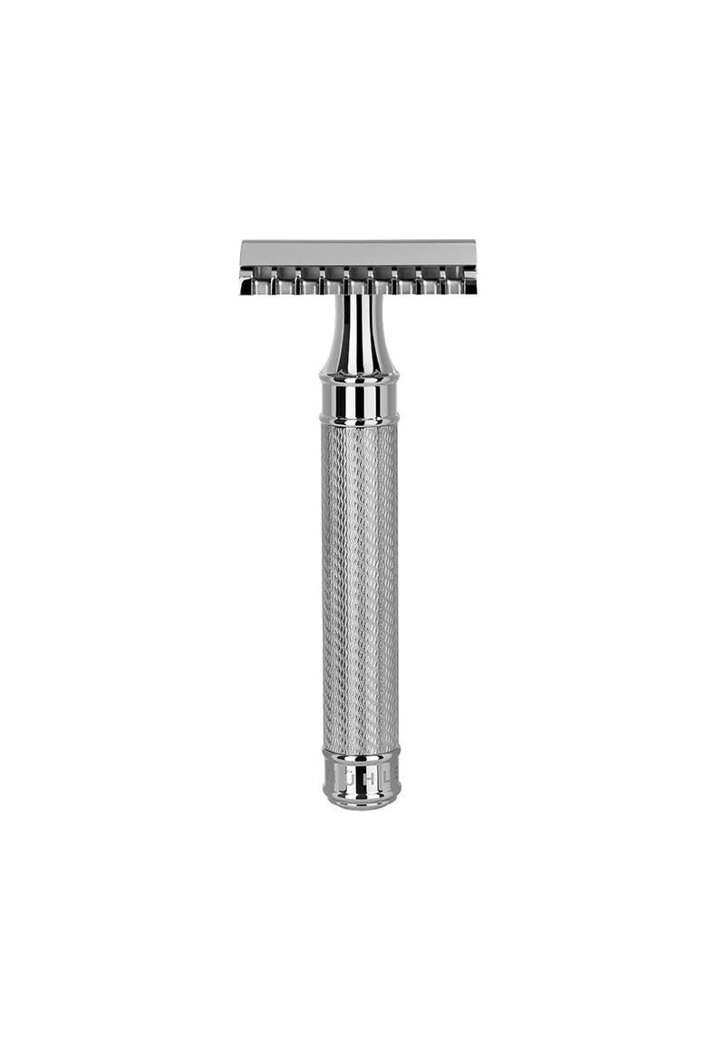 Traditional Large Stainless Steel Safety Razor - Open Comb, Main, color, Steel